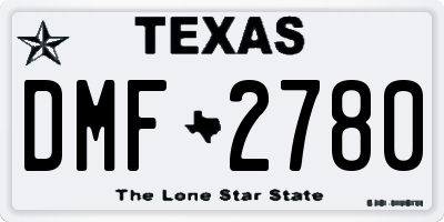 TX license plate DMF2780