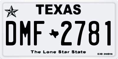 TX license plate DMF2781