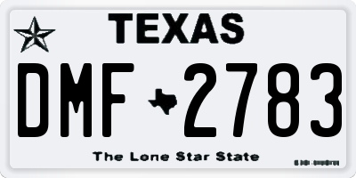 TX license plate DMF2783