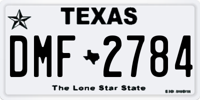 TX license plate DMF2784