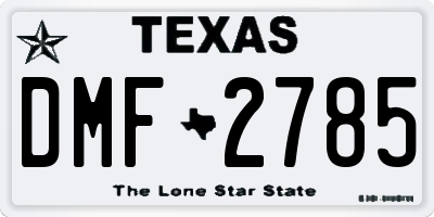 TX license plate DMF2785