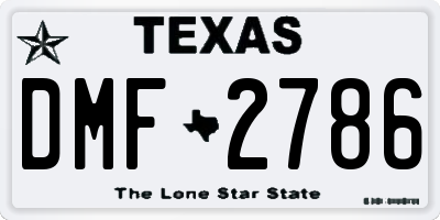 TX license plate DMF2786
