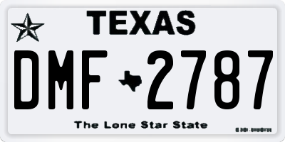 TX license plate DMF2787
