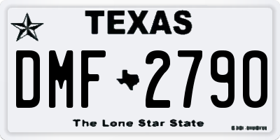 TX license plate DMF2790