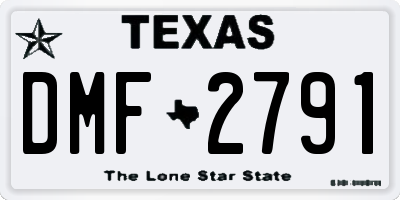 TX license plate DMF2791