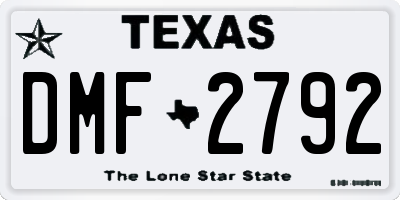 TX license plate DMF2792