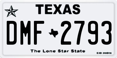 TX license plate DMF2793