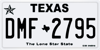 TX license plate DMF2795
