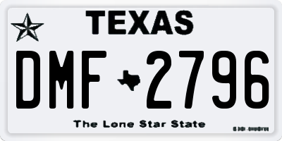 TX license plate DMF2796