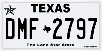 TX license plate DMF2797