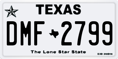 TX license plate DMF2799
