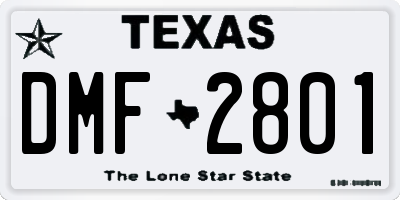 TX license plate DMF2801