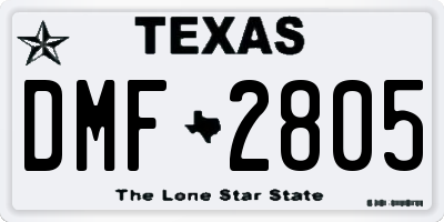 TX license plate DMF2805