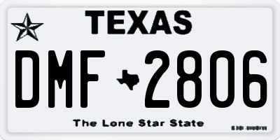 TX license plate DMF2806