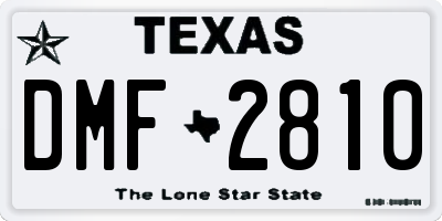 TX license plate DMF2810