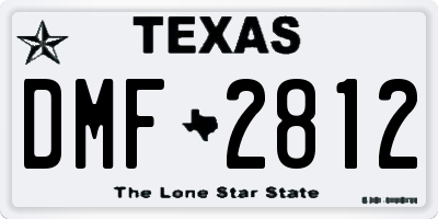 TX license plate DMF2812