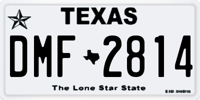 TX license plate DMF2814