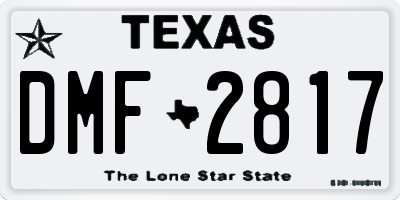 TX license plate DMF2817