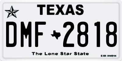 TX license plate DMF2818
