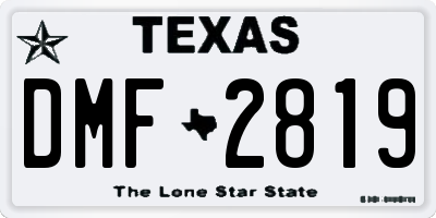 TX license plate DMF2819