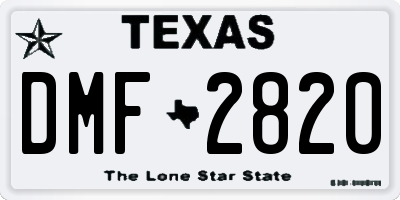 TX license plate DMF2820