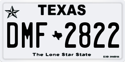 TX license plate DMF2822