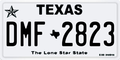 TX license plate DMF2823