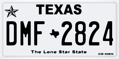 TX license plate DMF2824