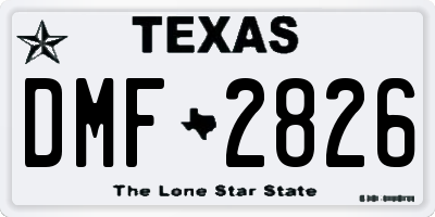 TX license plate DMF2826