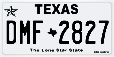 TX license plate DMF2827