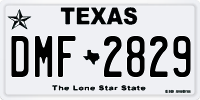TX license plate DMF2829