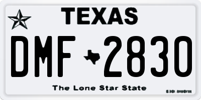TX license plate DMF2830