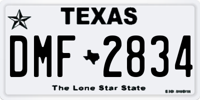 TX license plate DMF2834