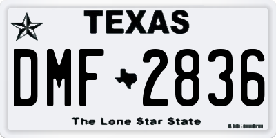 TX license plate DMF2836