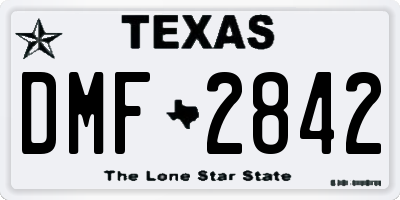 TX license plate DMF2842