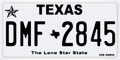 TX license plate DMF2845