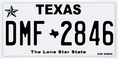 TX license plate DMF2846