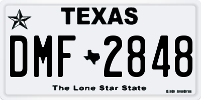 TX license plate DMF2848