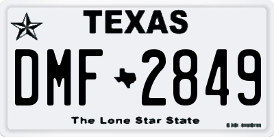 TX license plate DMF2849