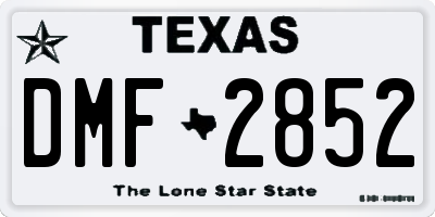 TX license plate DMF2852