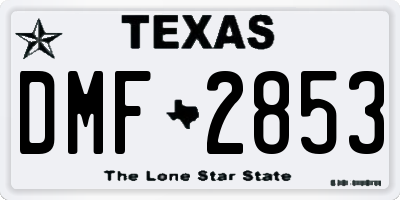 TX license plate DMF2853