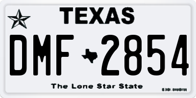 TX license plate DMF2854
