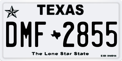 TX license plate DMF2855