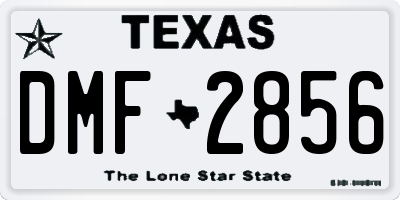 TX license plate DMF2856