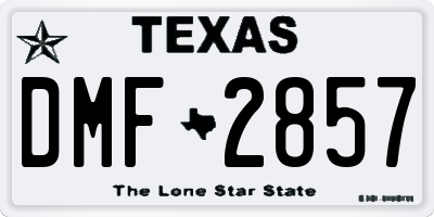 TX license plate DMF2857