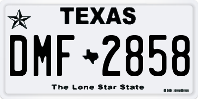 TX license plate DMF2858