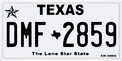 TX license plate DMF2859