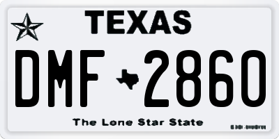 TX license plate DMF2860