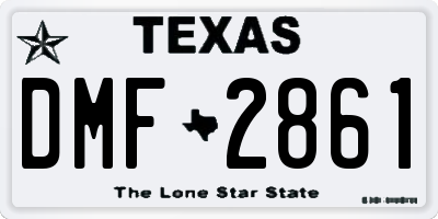 TX license plate DMF2861