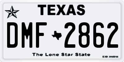 TX license plate DMF2862